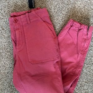 NWT Banana Republic Utility Joggers Washed Red